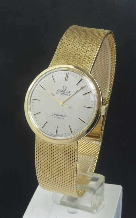 omega watches mens gold|solid 18k gold watch men's.